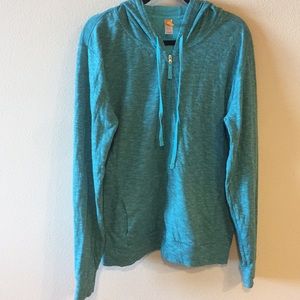 Lucy Blue Heathered Zip-Up Hoodie